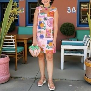 Anna Cate Kaylor Mini Dress Coral Conversation NWT Sz M